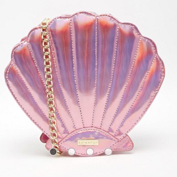 Handbags - Holographic Pink Mermaid Seashell Clam Purse